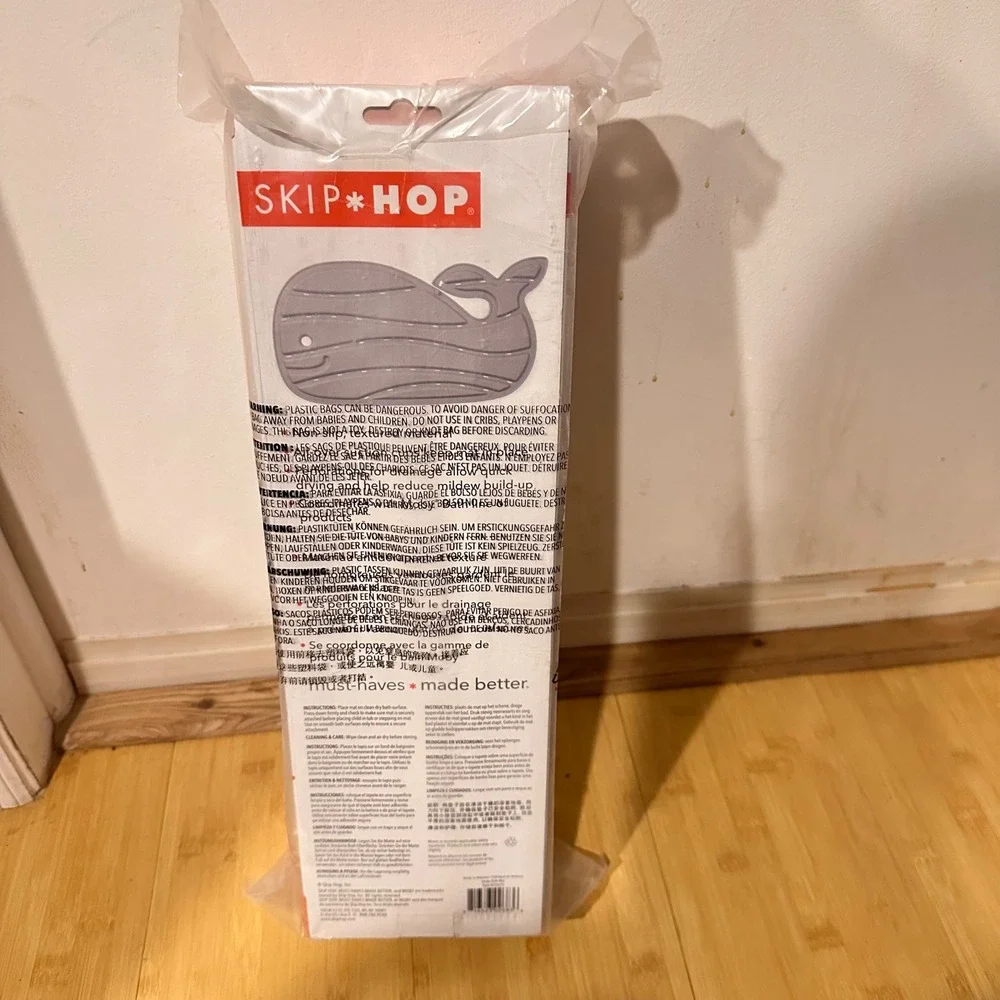NEW Skip Hop Moby Bath Mat Grey Whale Non-Slip Baby Toddler Tub Mat 235675